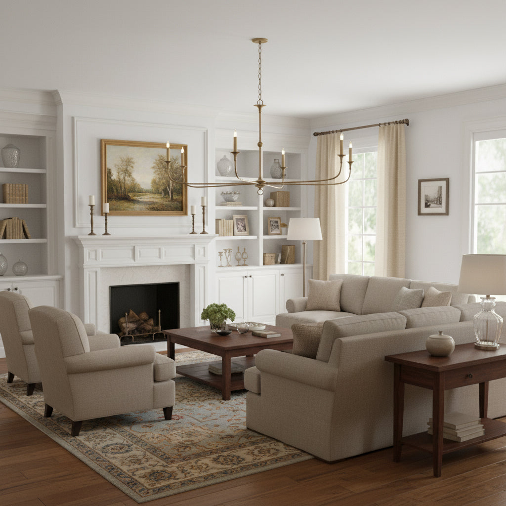 Multiple Arm Candle Inspired Transitional Chandelier