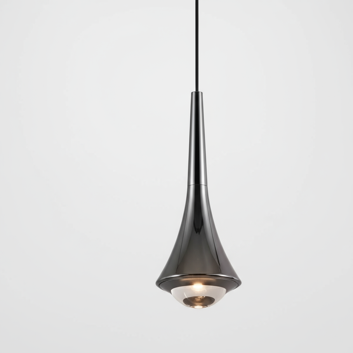 Teardrop 1-Light LED Modern Glass Pendant Light