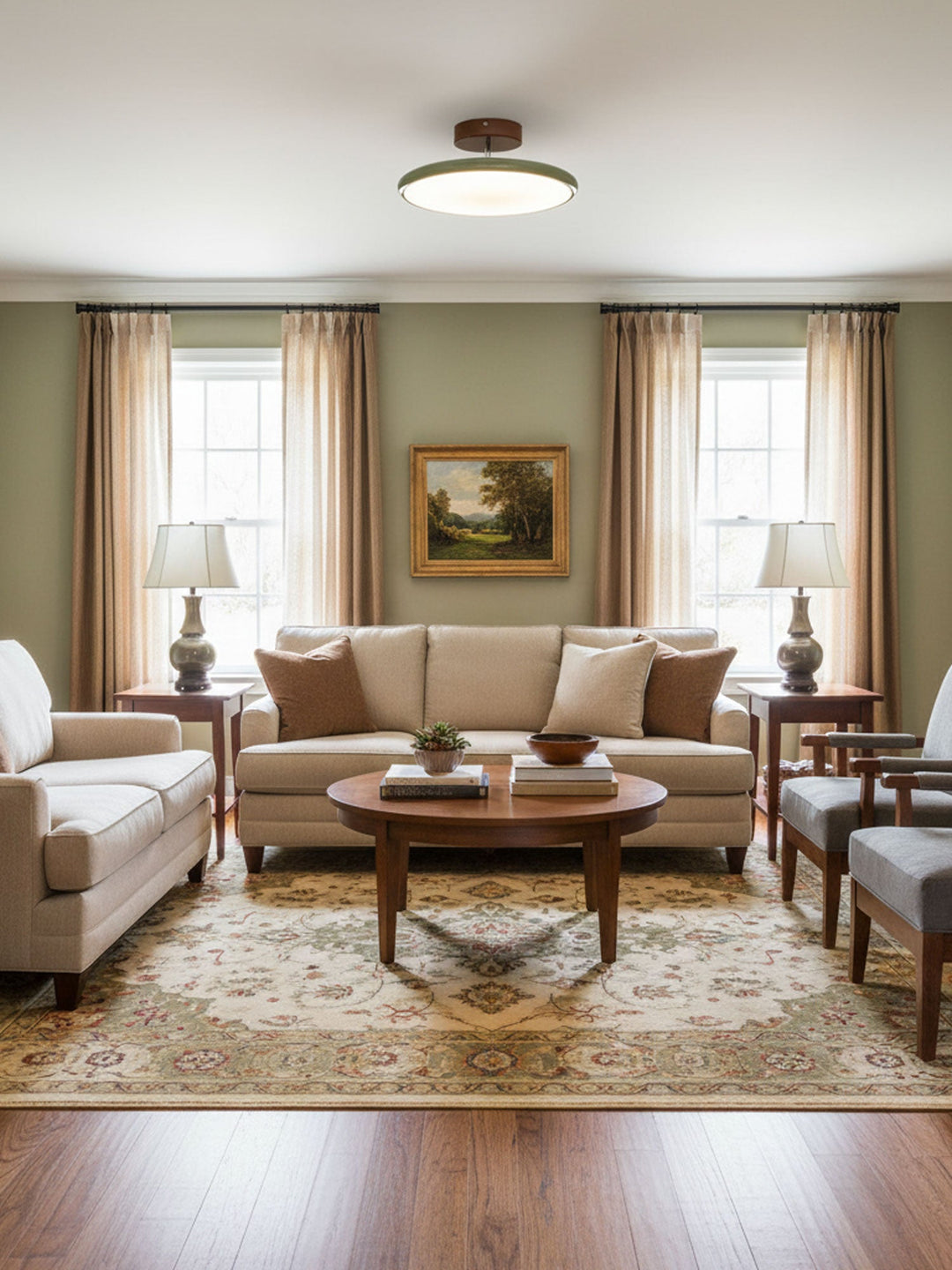 Retro Round Adjustable Scandinavian Ceiling Light