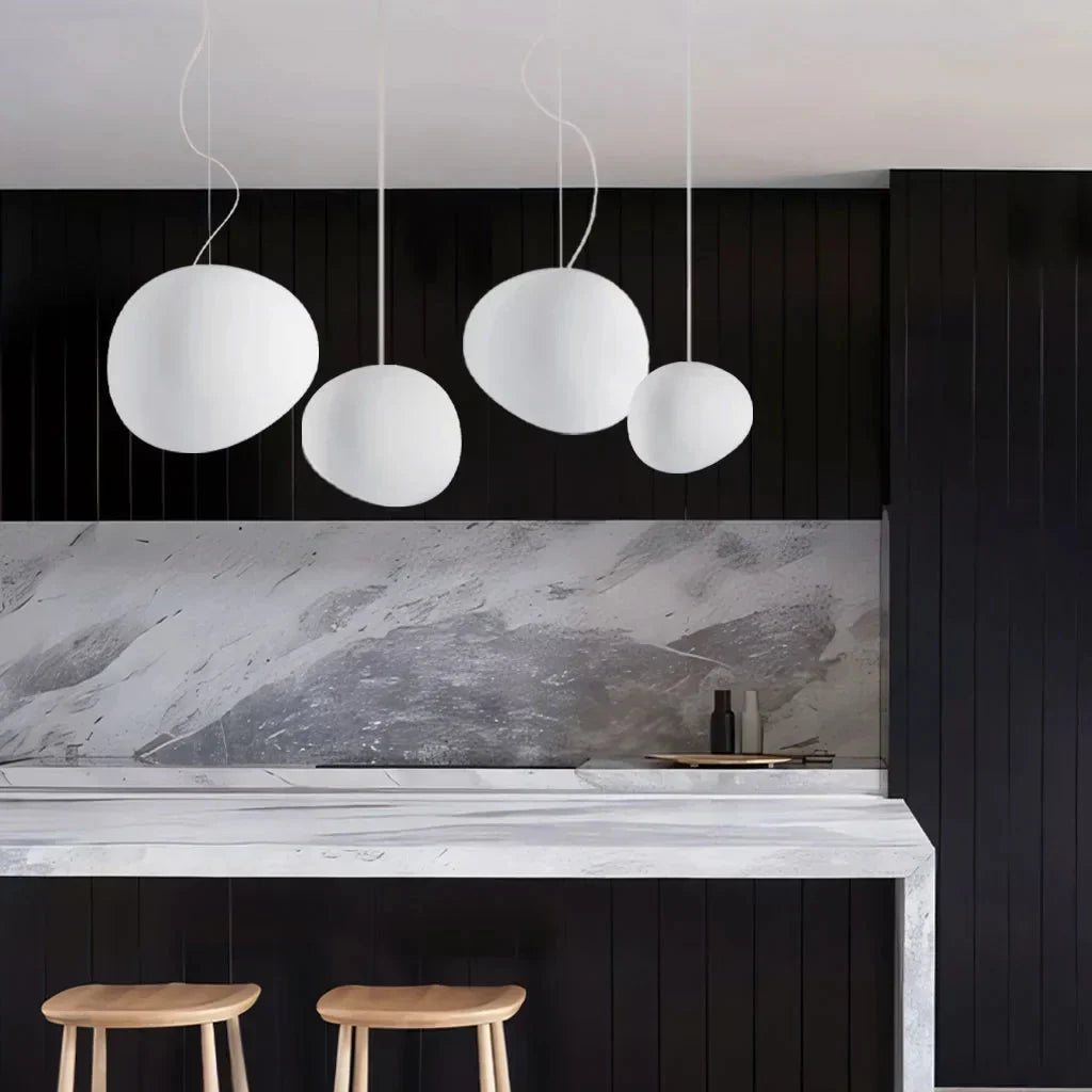 Hanging Pebble Shaped Scandinavian Pendant Light