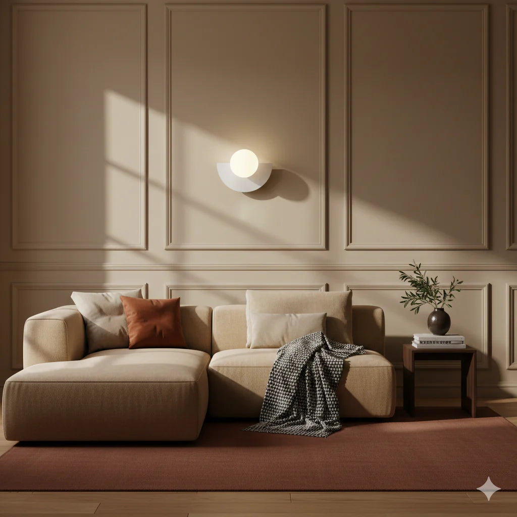 Sleek Minimalist Scandinavian Round LED Wall Light