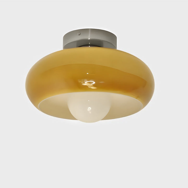 Vintage Classic Mid Century Glass Shade Ceiling Light