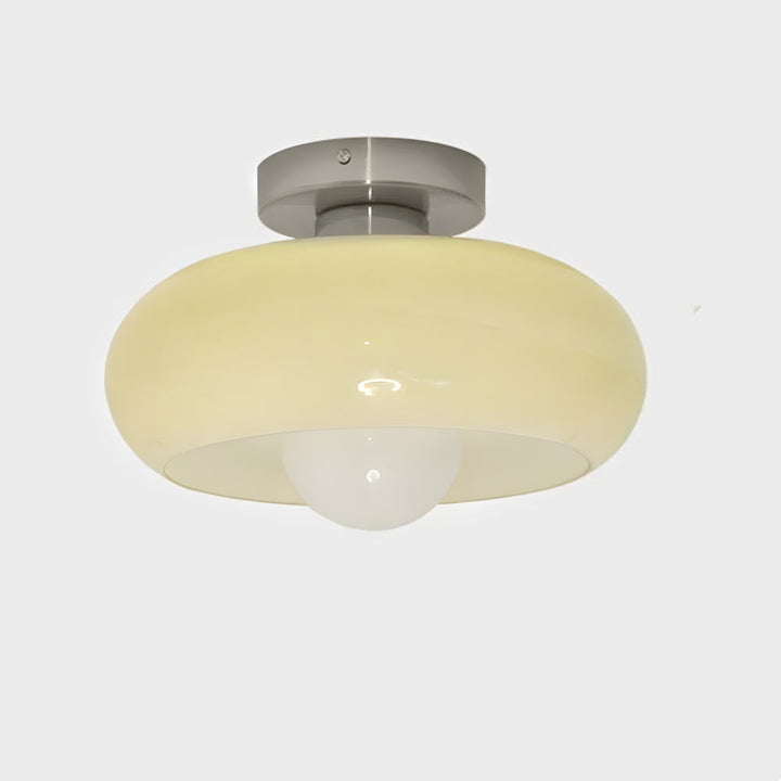 Vintage Classic Mid Century Glass Shade Ceiling Light