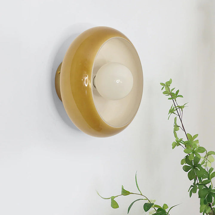 Vintage Classic Mid Century Glass Shade Ceiling Light