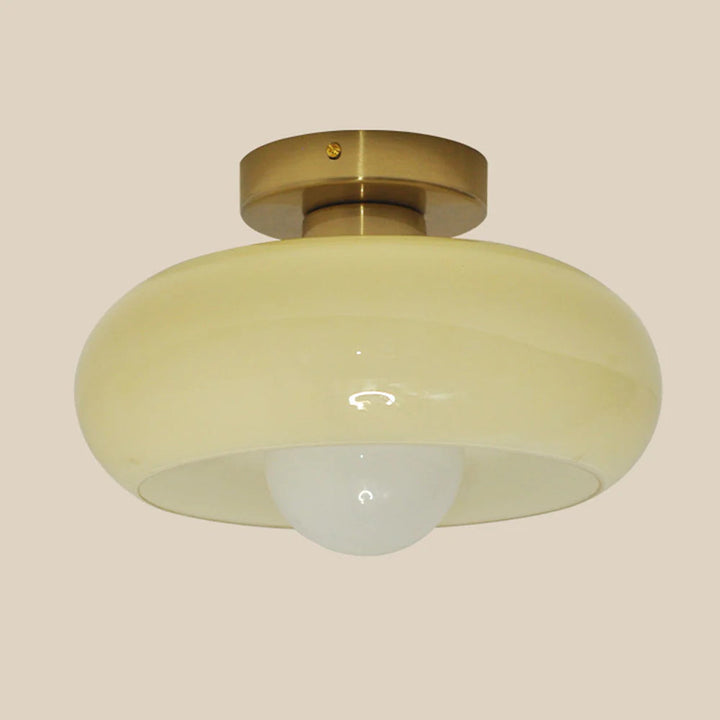 Vintage Classic Mid Century Glass Shade Ceiling Light