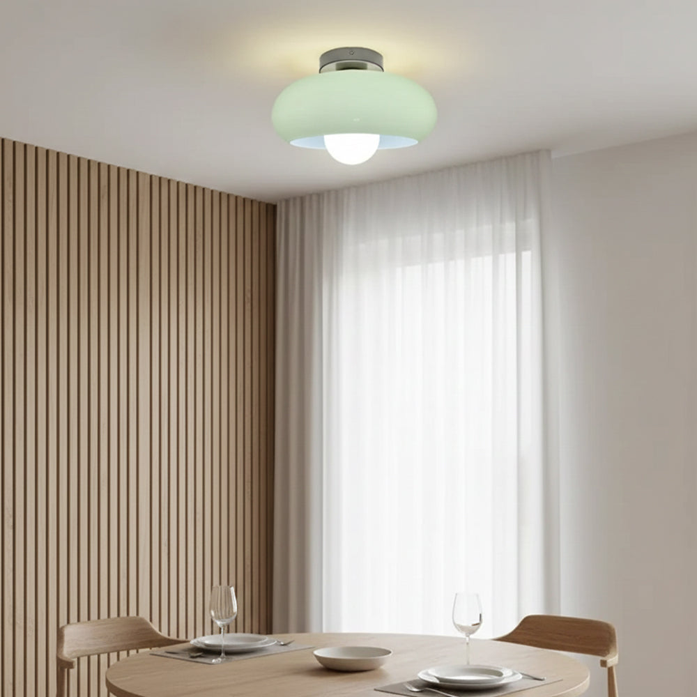 Vintage Classic Mid Century Glass Shade Ceiling Light