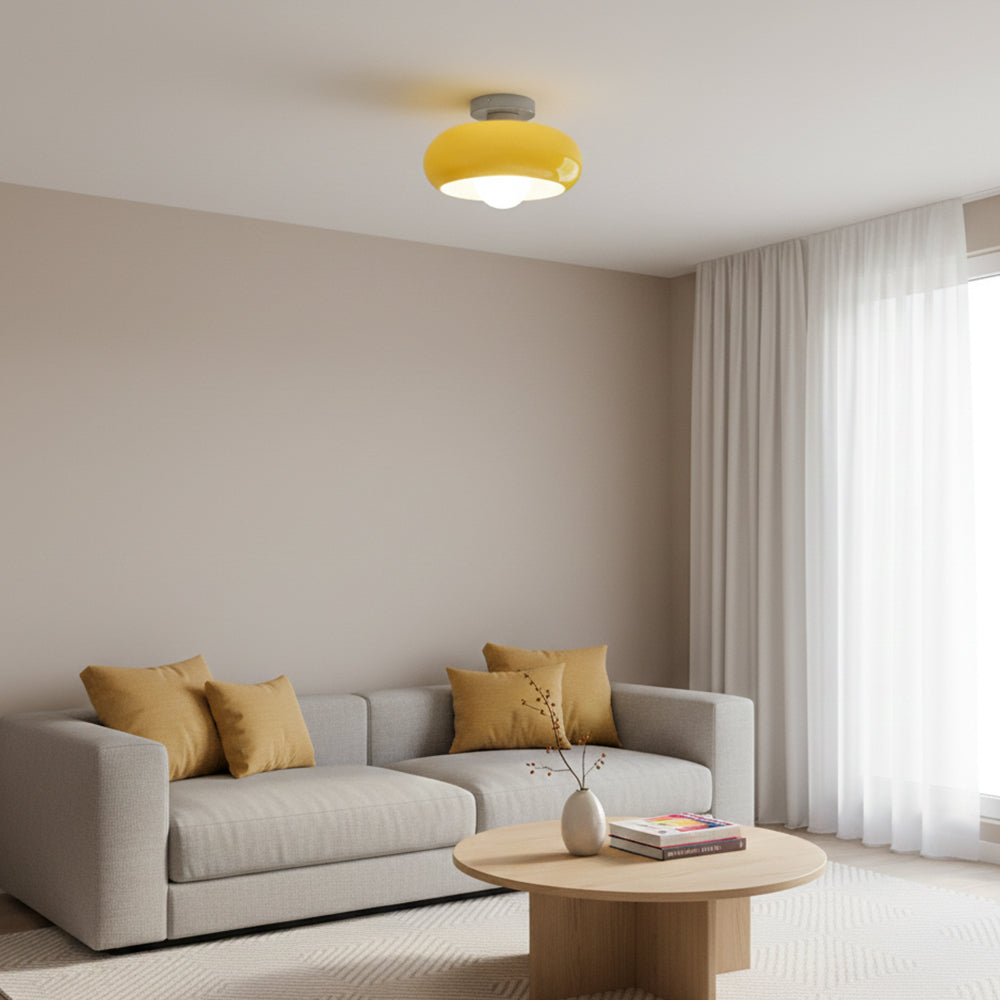 Vintage Classic Mid Century Glass Shade Ceiling Light