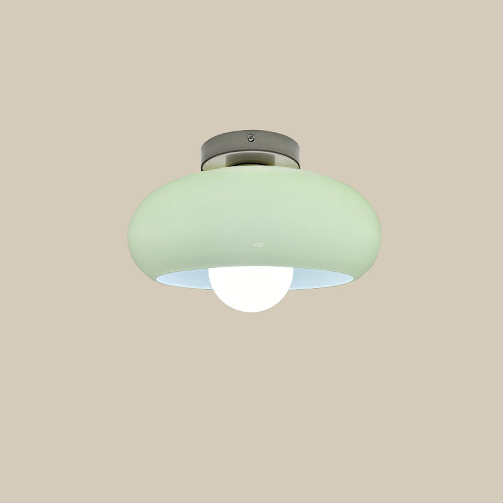 Vintage Classic Mid Century Glass Shade Ceiling Light