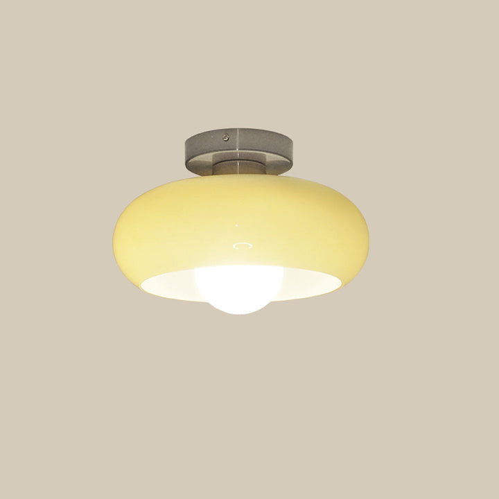 Vintage Classic Mid Century Glass Shade Ceiling Light