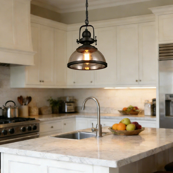 Industrial Retro Glass Iron Mid-Century Pendant Lights