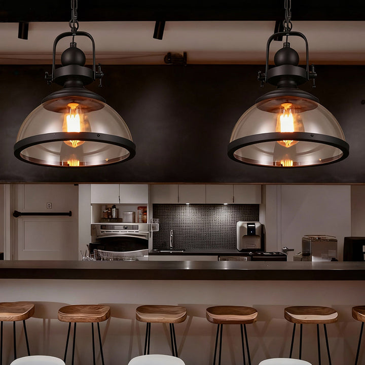 Industrial Retro Glass Iron Mid-Century Pendant Lights