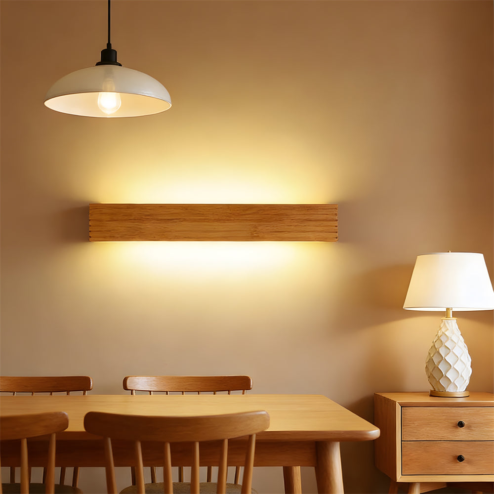 Simple Nordic Wood LED Bedside  Wall Light