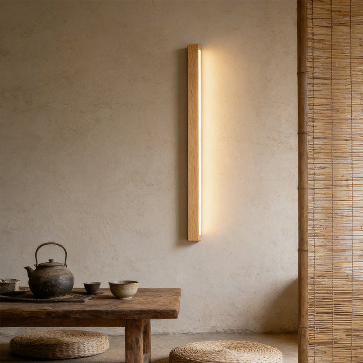 Simple Mirror Nordic Wood LED Bathroom Wall Lighting