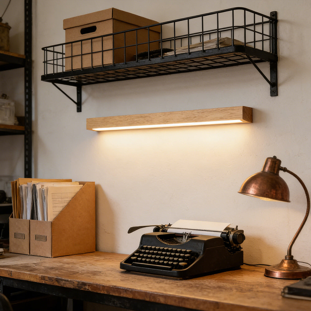 Simple Mirror Nordic Wood LED Bathroom Wall Lighting