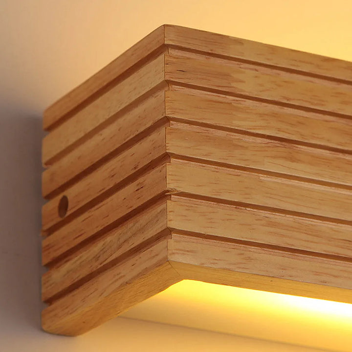 Simple Nordic Wood LED Bedside  Wall Light
