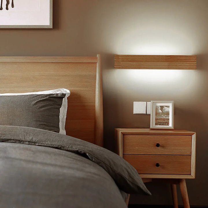 Simple Nordic Wood LED Bedside  Wall Light