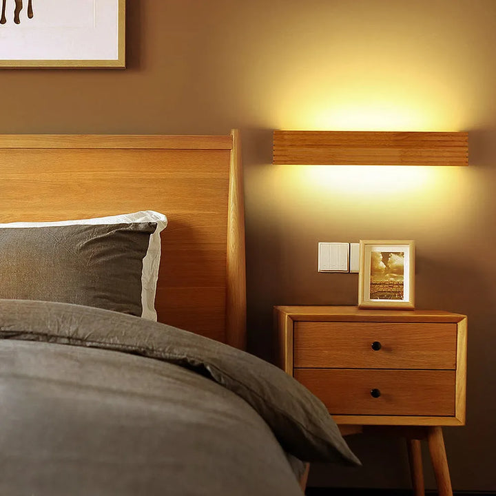 Simple Nordic Wood LED Bedside  Wall Light