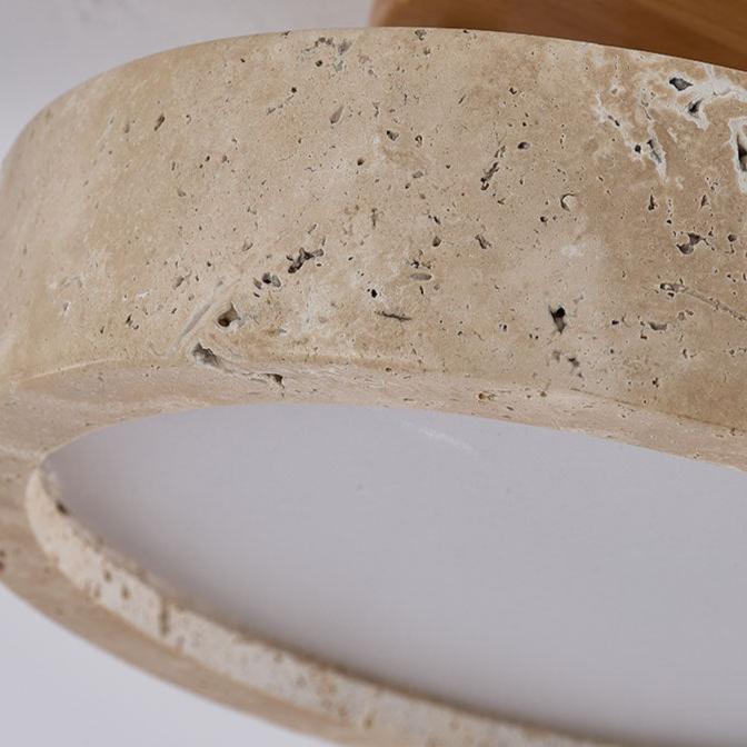Travertine Round Modern Minimalist 1-Light LED Ceiling Light