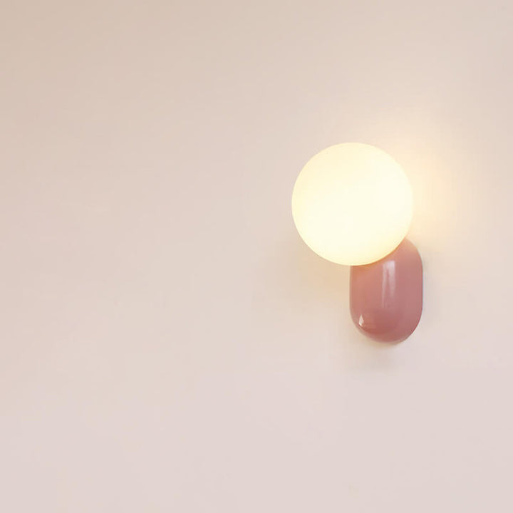 Modern 1-Light Glass Globe Wall Light