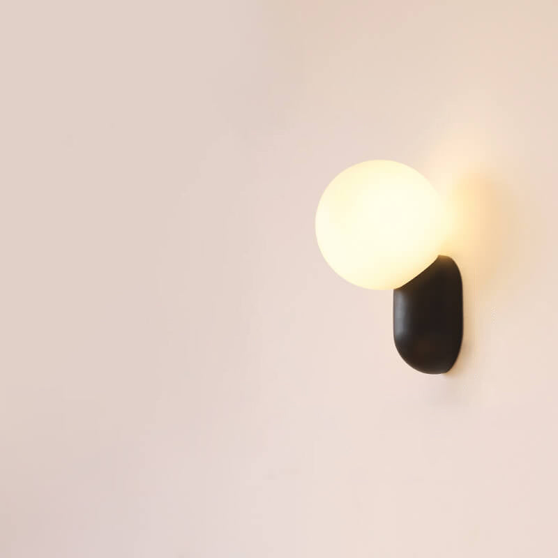 Modern 1-Light Glass Globe Wall Light