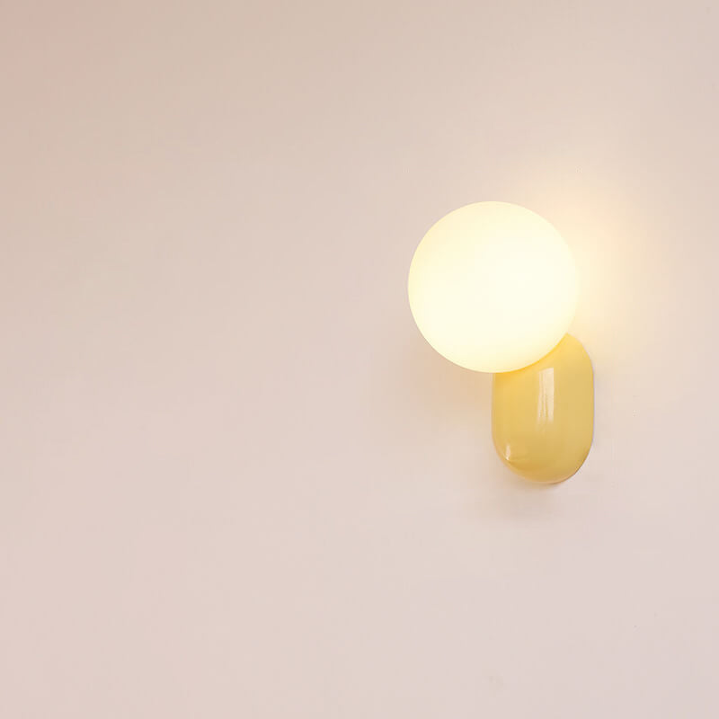 Modern 1-Light Glass Globe Wall Light