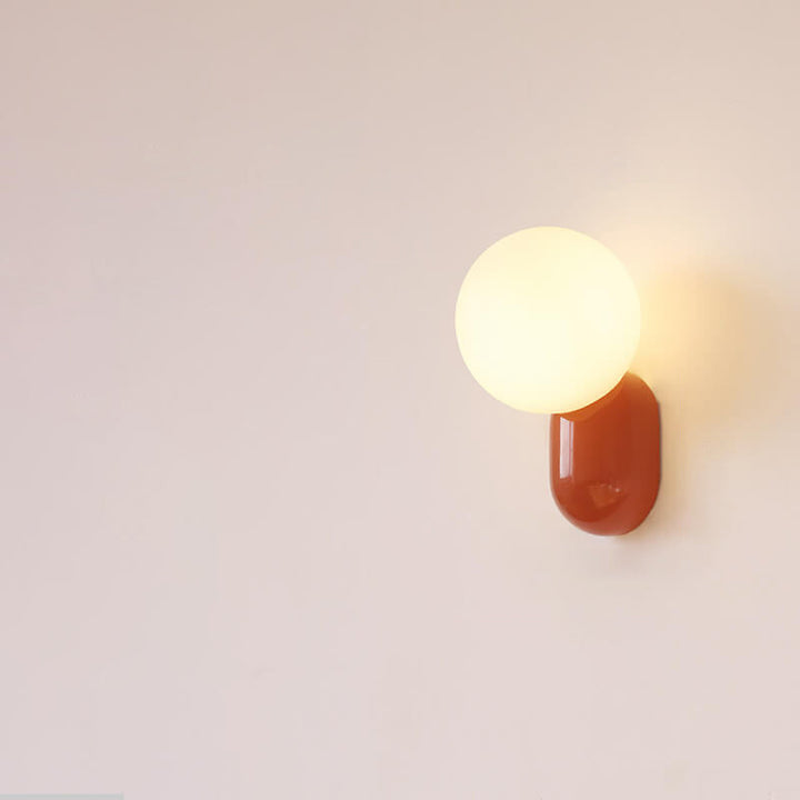Modern 1-Light Glass Globe Wall Light