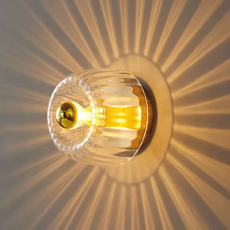 Round 1-Light LED Modern Minimalist Glass Wall Sconce