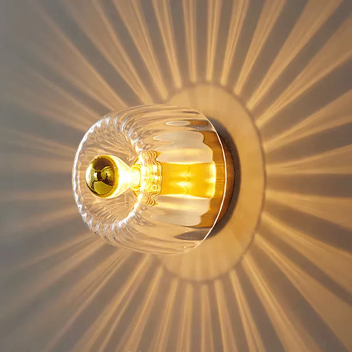 Round 1-Light LED Modern Minimalist Glass Wall Sconce