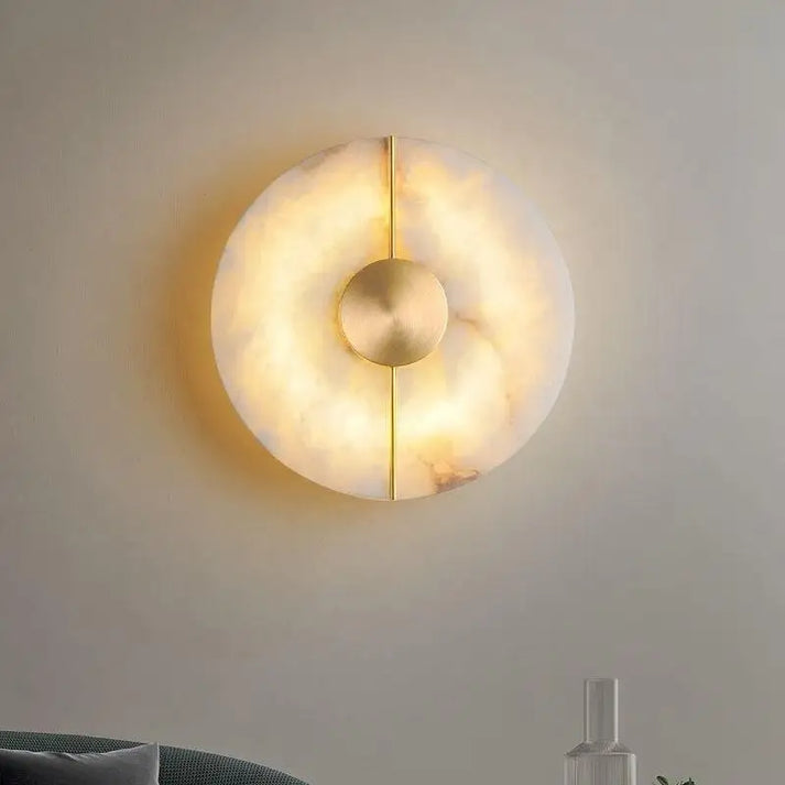 Nordic Modern 1-Light LED Marble Round Wall Sconce