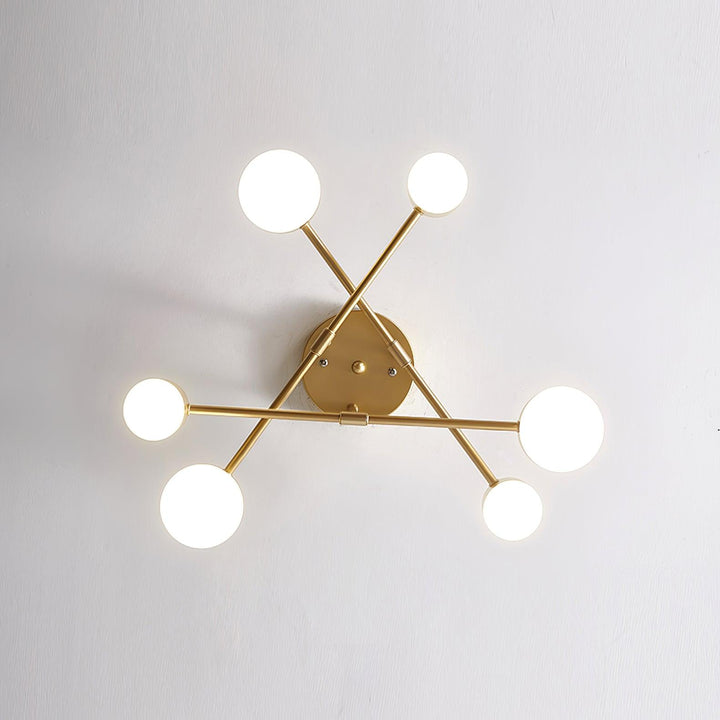 Sputnik Modern Brass Globe LED Ceiling Light