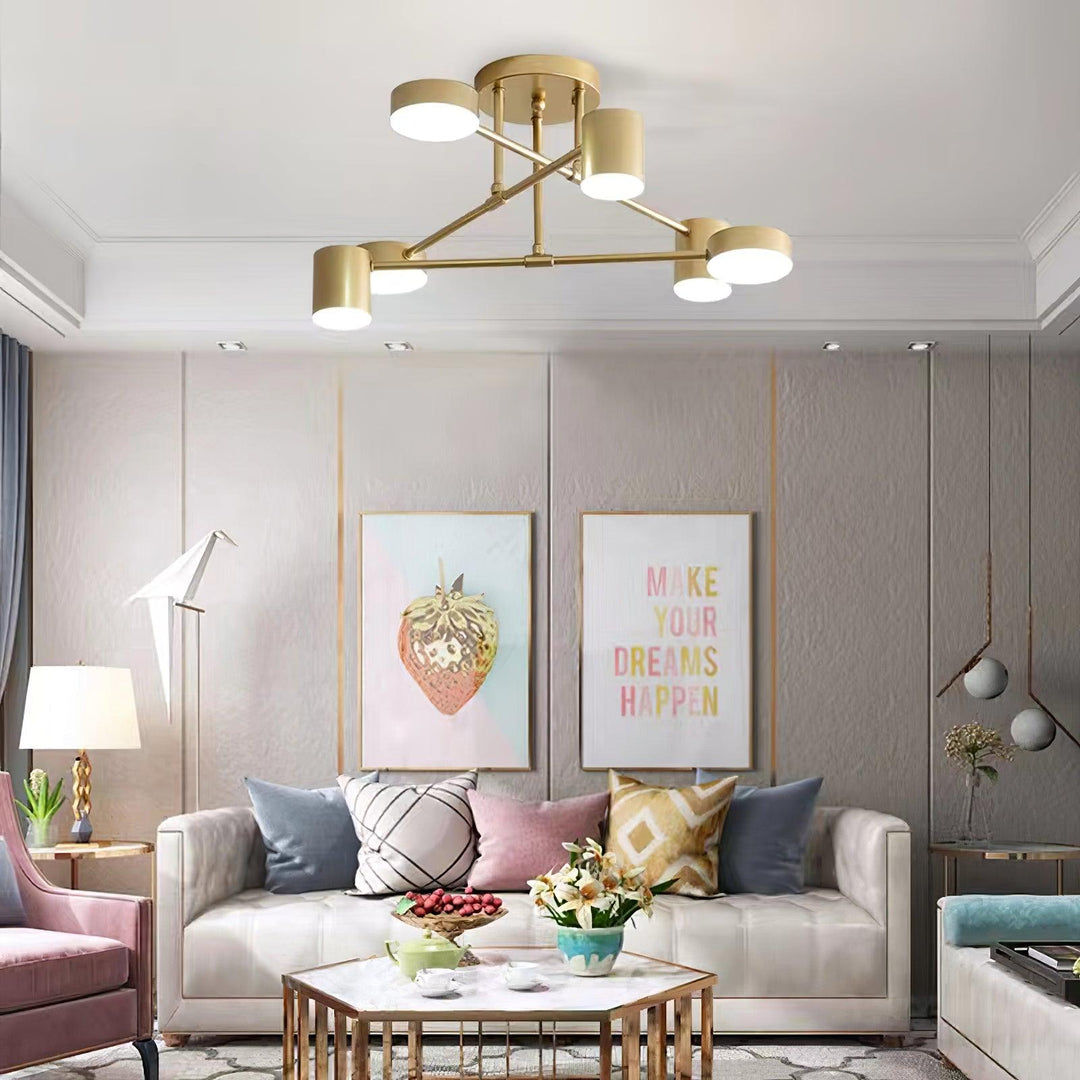 Sputnik Modern Brass Globe LED Ceiling Light
