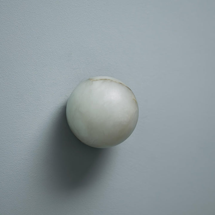 Japandi Marble LED Orb Wall Sconce