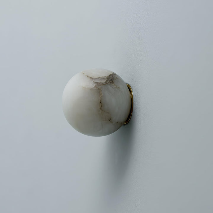 Japandi Marble LED Orb Wall Sconce